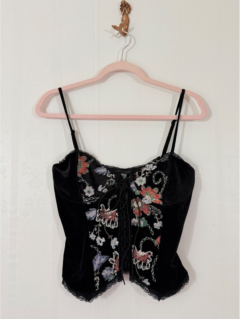 Zara velvet floral corset | Size L